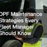 DPF Maintenance Strategies Every Fleet Manager Should Know